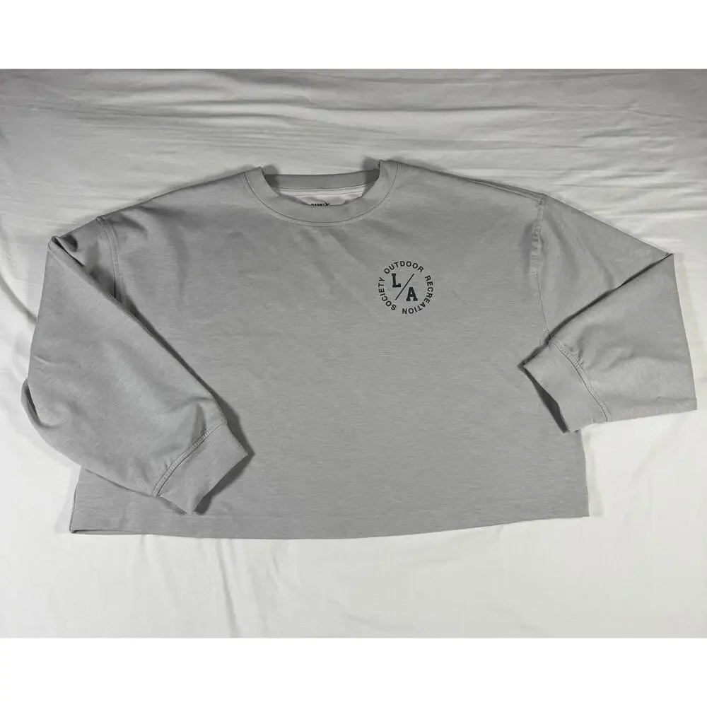 Old Navy Active Dynamic Fleece Crop Sweatshirt 2X Gray L/A Outdoor Gym - Picture 2 of 10